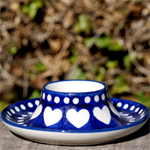 Bunzlau Castle egg cup flat Blue Valentine 1145-375E