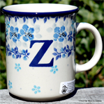 Bunzlau Castle servies mug alphabet Z Blue White Love 1236-2328Z