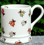 Emma Bridgewater Orange Ladybirds ½ pint mug 