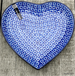 Bunzlau Castle heart shape dish Blue Diamond 1959-2253