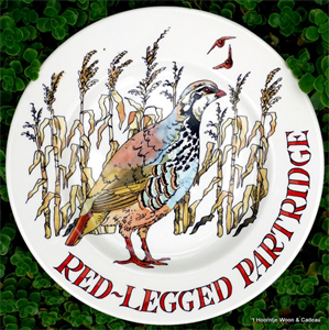 ontbijtbord. 8½ plate, Red Legged Partridge van emma bridgewater