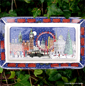 London at Christmas medium oblong plate, Emma Bridgewater