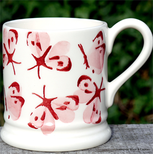 Emma Bridgewater Pink Cabbage White Butterfly ½ pint mug 